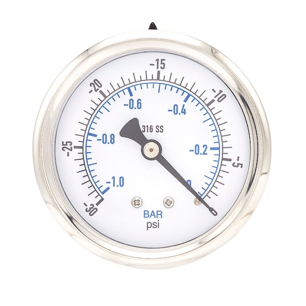 Pic Gauges 2 1/2 in Dial, 1/4 in NPT Male Center Back Location, Stainless Steel Case Material PRO-302D-254A-01 - main